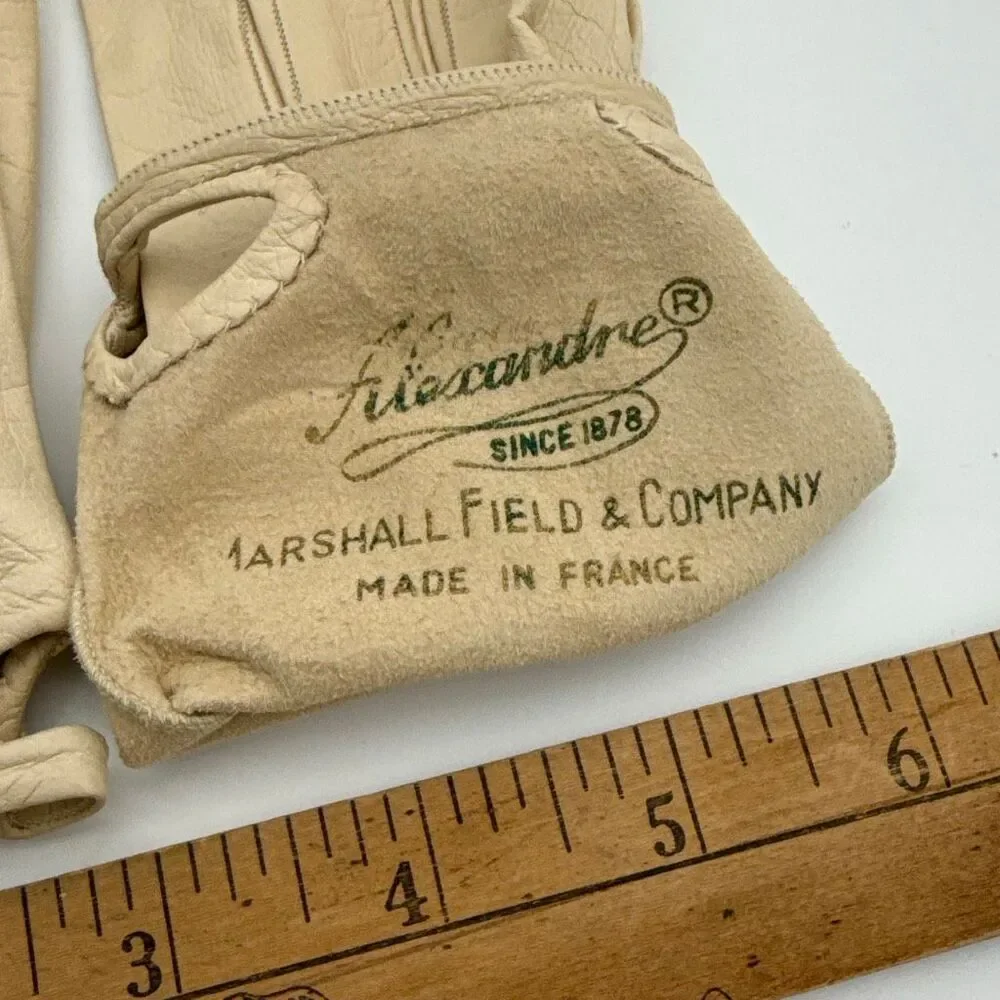 1950s Alexandre French Kid Leather Gloves Marshall Field Made in France Size 7 I